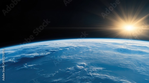 The sun is shining brilliantly and brightly over the earth today