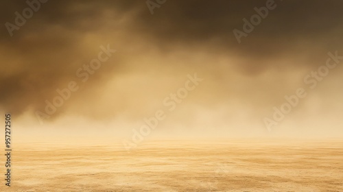 Sandstorm sweeping across a barren desert, harsh weather, gritty atmosphere photo