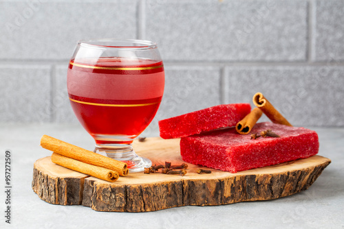 Kizilcik or Kizamik Sekeri - Red Sugar used for Lohusa Sherbet. photo