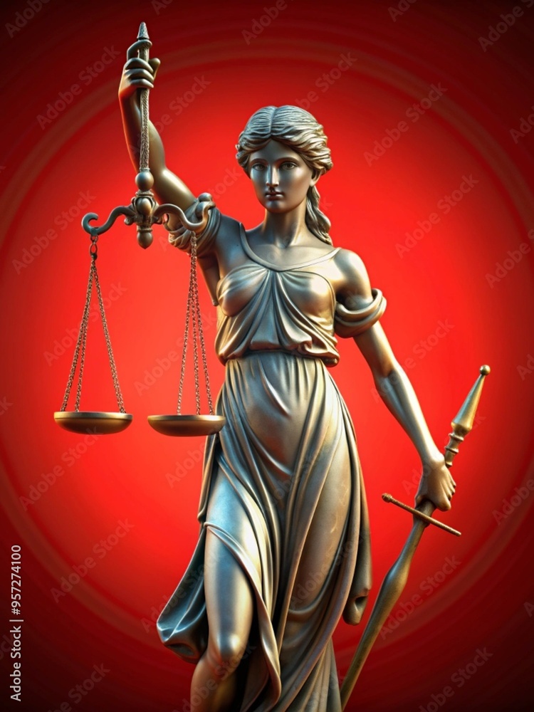 Fototapeta premium View of 3d justice scales
