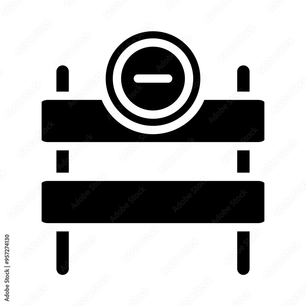 Restricted Area Vector Glyph Icon Design Restricted Area Vector Glyph Icon Design