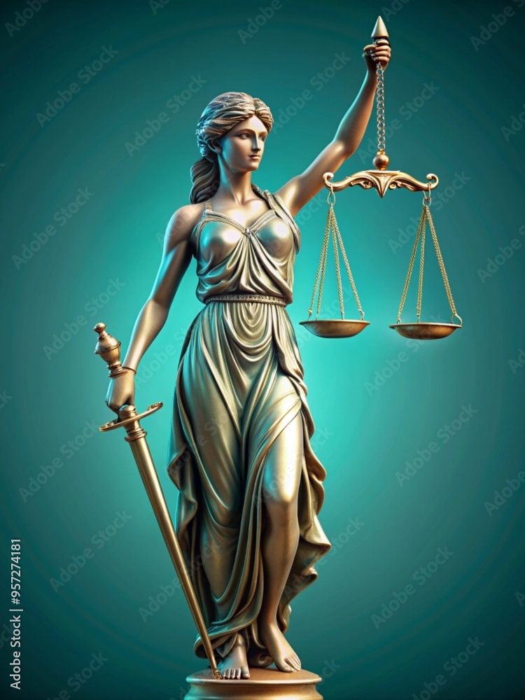 View of 3d justice scales View of 3d justice scales