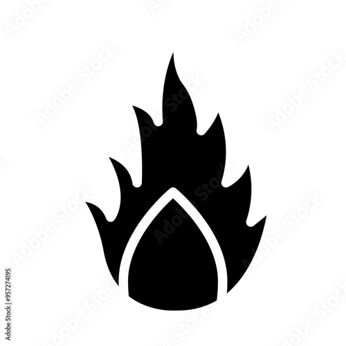 Flammable Vector Glyph Icon Design