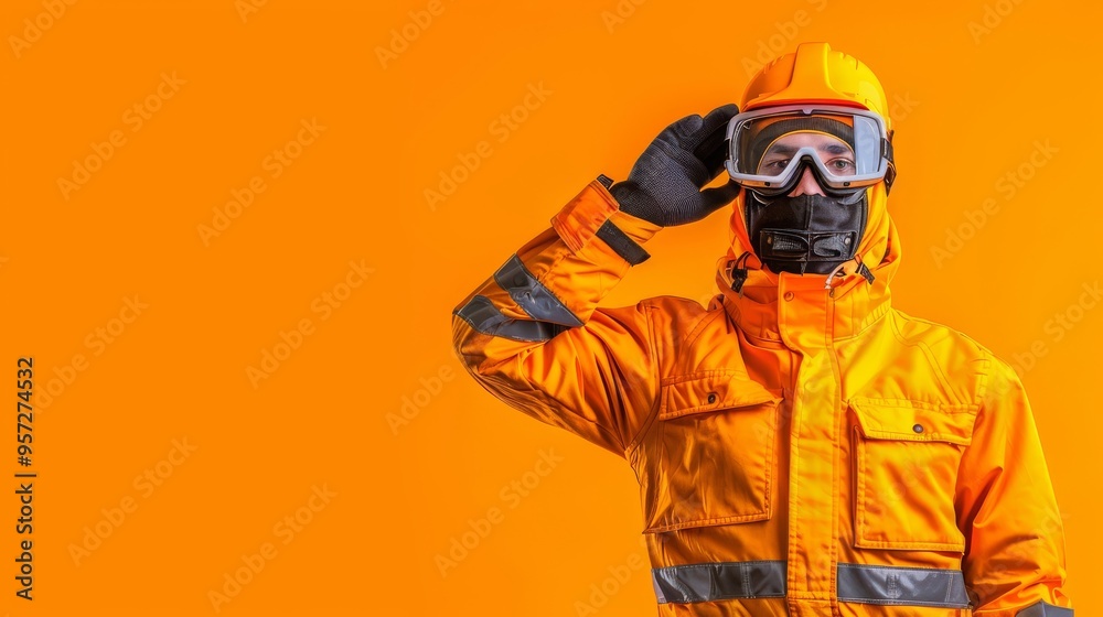 A construction worker wearing a hard hat and safety vest A construction worker wearing a hard hat and safety vest