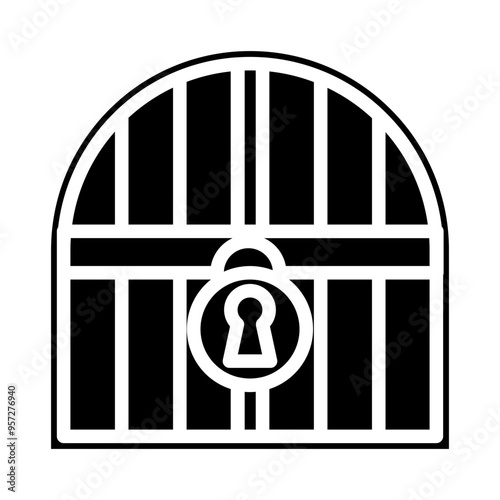 Door Lock Vector Line Icon Design