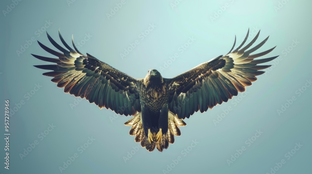 Obraz premium An eagle soaring majestically in the sky. Freedom concept