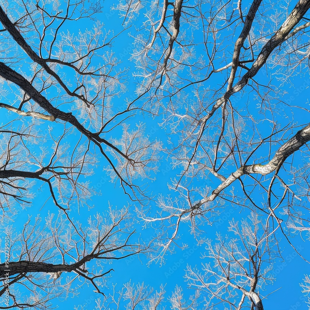 A View of Bare Branches Against a Blue Sky A View of Bare Branches Against a Blue Sky