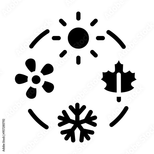 Seasons Vector Glyph Icon Design