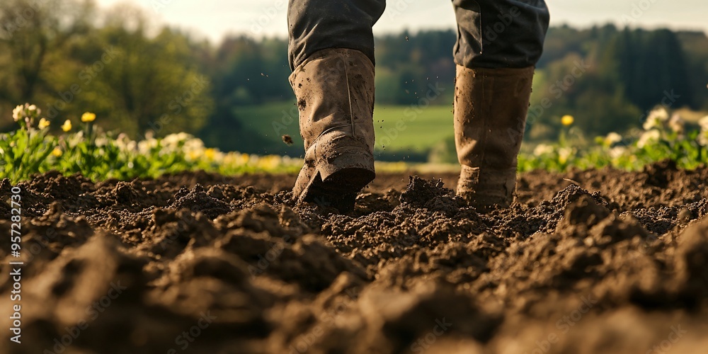 Walking Through Mud Close Up Of Muddy Boots In Field Walking Through Mud Close Up Of Muddy Boots In Field