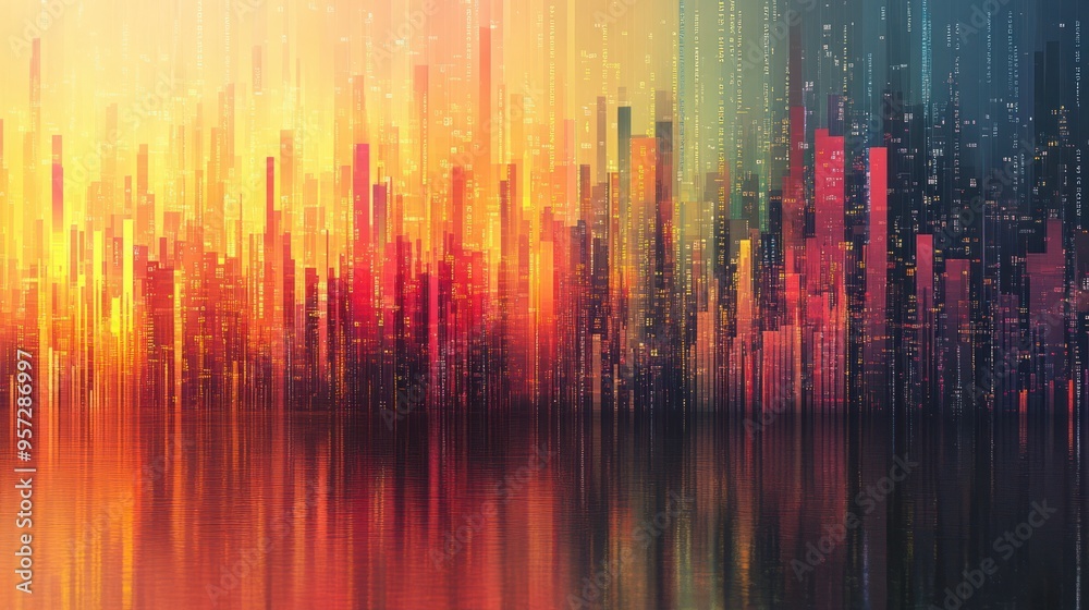 A detailed visualization of stock market data as an abstract piece of modern art A detailed visualization of stock market data as an abstract piece of modern art