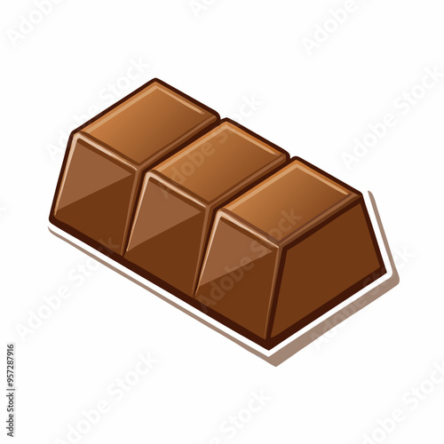 A piece of chocolate bar sticker design on a isolated white background (5)