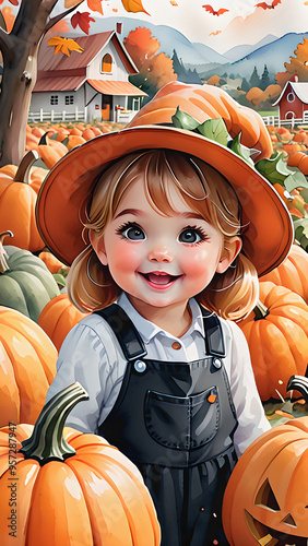 Cute Pumpkin Patch: Chubby Pumpkins Don Friendly Expressions photo