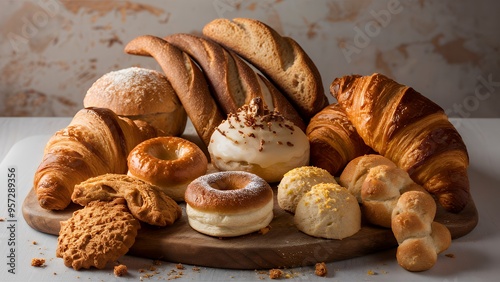 Bakery items on plate