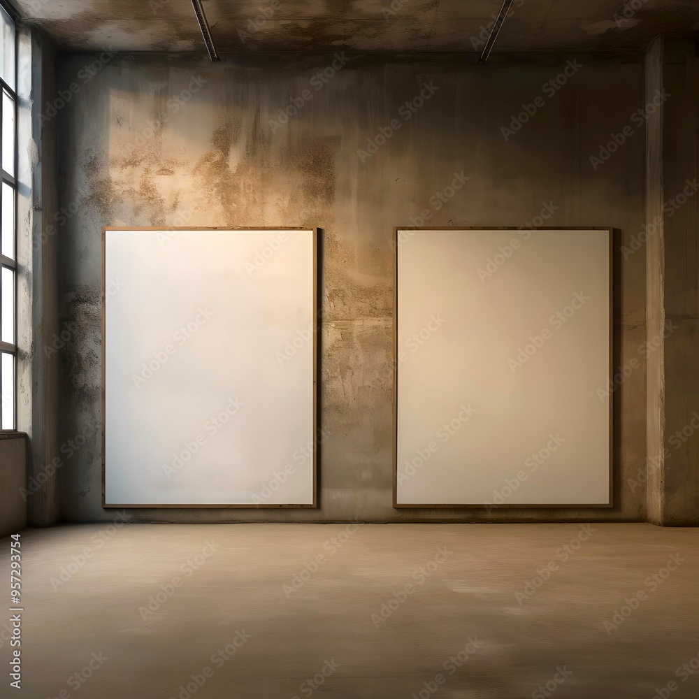 Blank white canvas in frame for mockups, posters and art illustrations, to display your artwork Blank white canvas in frame for mockups, posters and art illustrations, to display your artwork