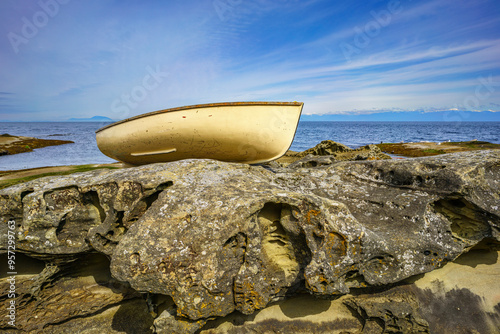 Rowboat on the Rocks, Gabriola Island photo