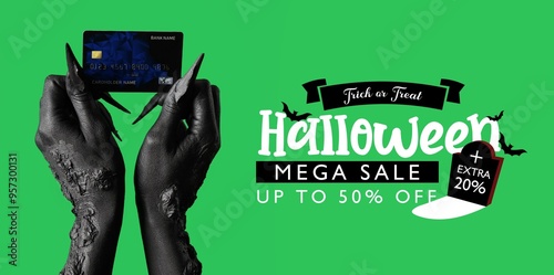 Banner for Halloween sale w...