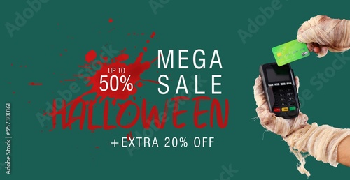 Banner for Halloween sale w...