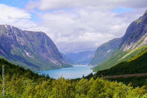 Majestic Fjords of Sunnfjord, Where Tranquil Waters Meet Towering Mountains photo