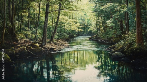 Serene Forest Reflection