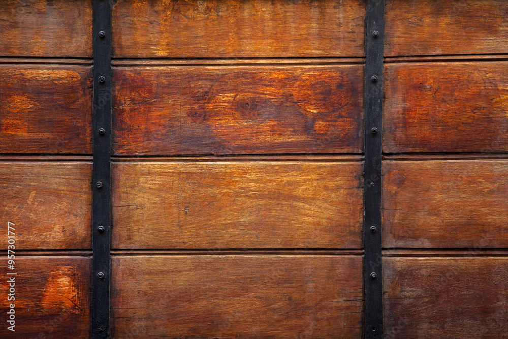 wooden surface with iron lining wooden surface with iron lining