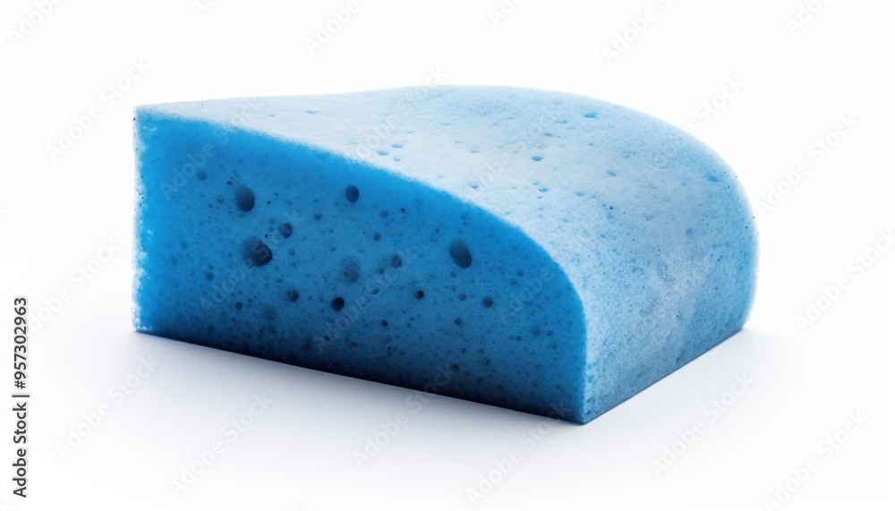 dish washing blue sponge isolated on white dish washing blue sponge isolated on white