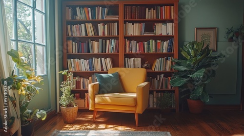 Wallpaper Mural A therapists office with a bookshelf filled with mental health resources Torontodigital.ca