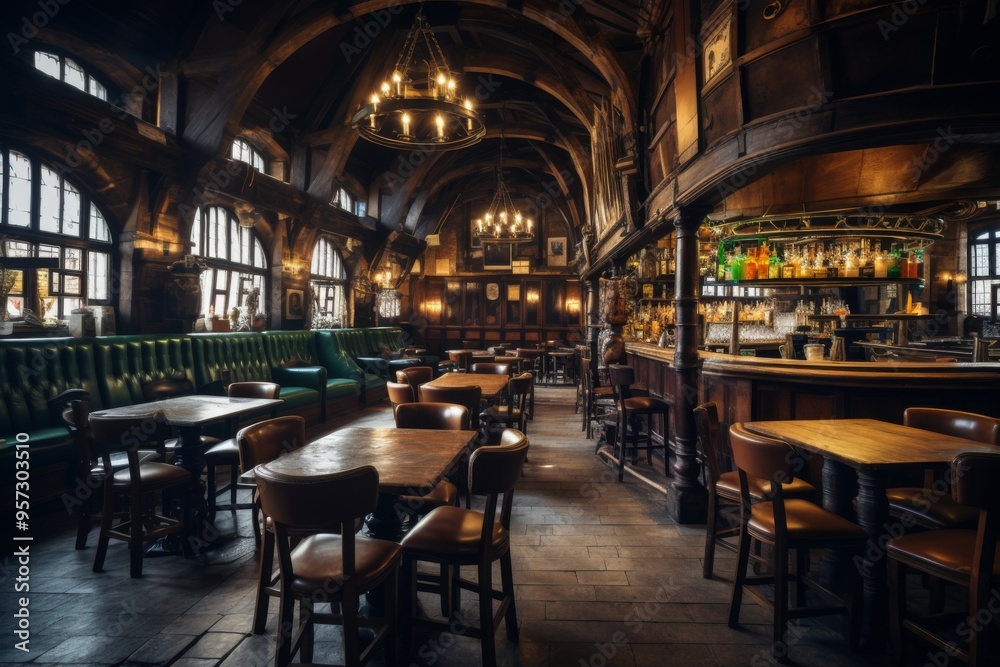 Naklejka premium Interior of a old pub