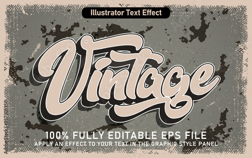 EDITABLE VINTAGE TEXT EFFECT