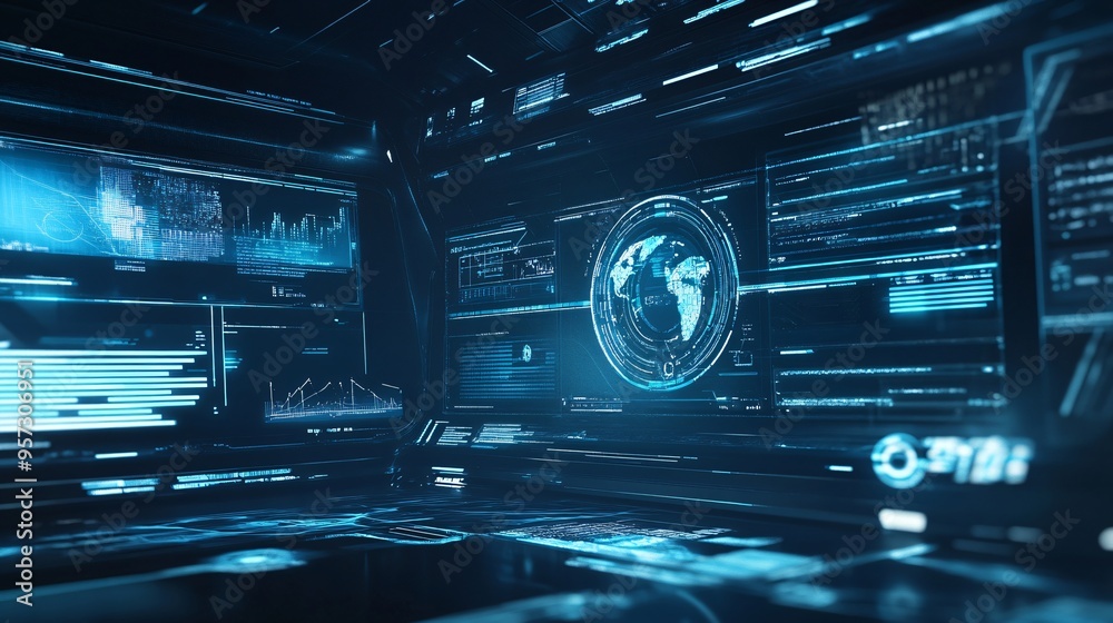 A 3D search engine with holographic search results displayed in a futuristic interface, symbolizing next-gen browsing A 3D search engine with holographic search results displayed in a futuristic interface, symbolizing next-gen browsing
