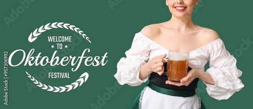 Octoberfest waitress with b...