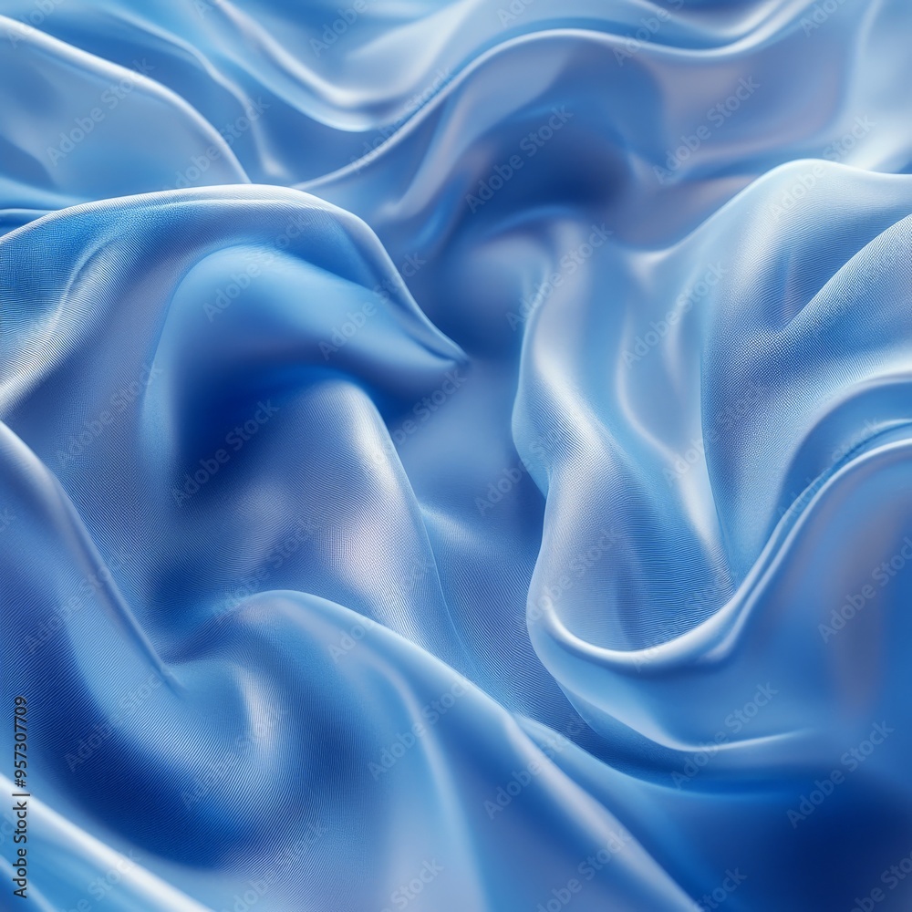 Obraz premium Elegant Light Blue Satin Fabric with Luxurious Texture