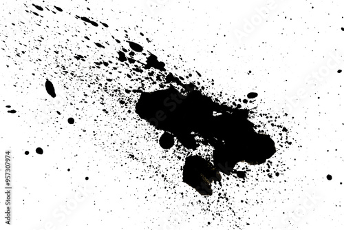 Black and white grunge texture. Abstract ink drops background.