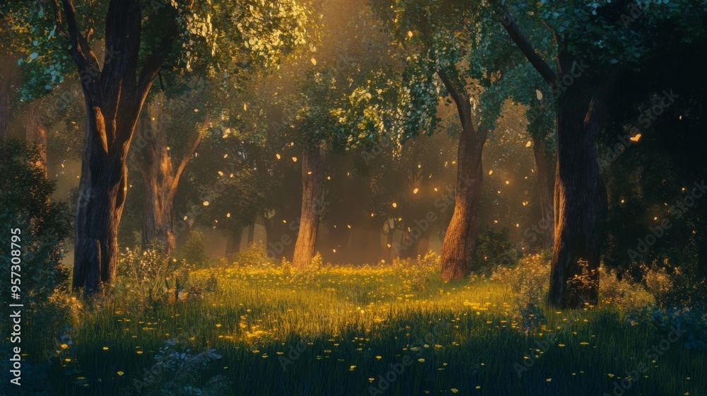 Fototapeta premium Enchanted Forest Glow