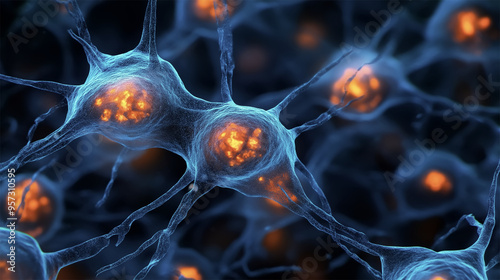 Stunning confocal microscopy of neurons displaying complex dendrite and synapse networks
