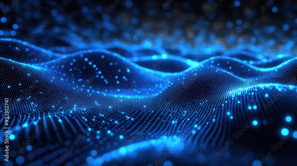 3D abstract blue techno background with overlapping layers and glowing dot decorations Contemporary graphic design element in dotted line style for banners flyers cards or brochure covers 3D abstract blue techno background with overlapping layers and glowing dot decorations Contemporary graphic design element in dotted line style for banners flyers cards or brochure covers