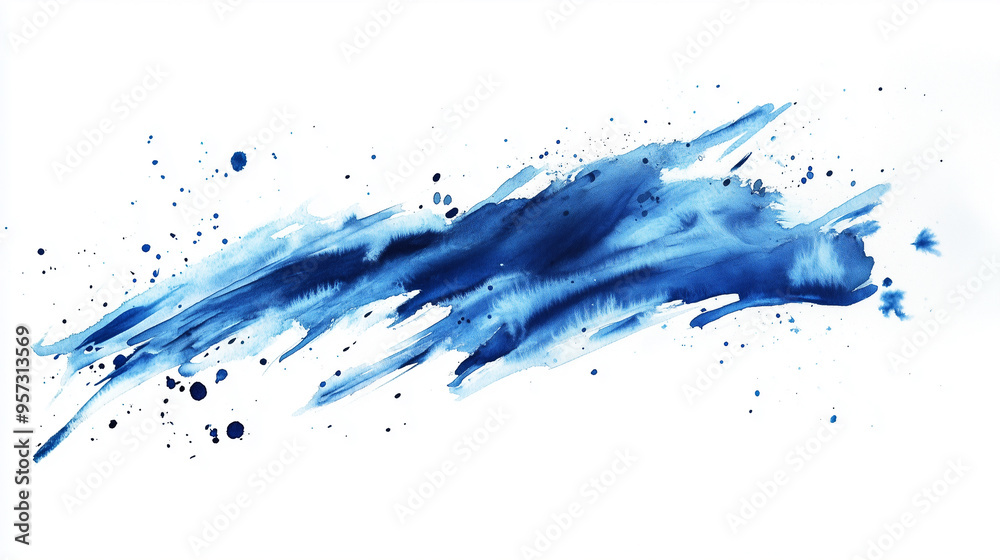 青の水彩画、筆致 青の水彩画、筆致