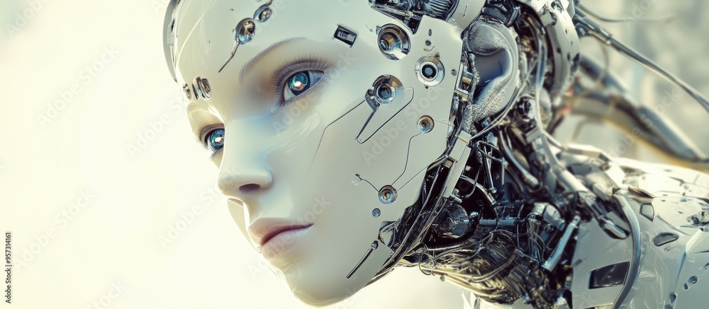 3D computer generated depiction of a woman like robot 3D computer generated depiction of a woman like robot