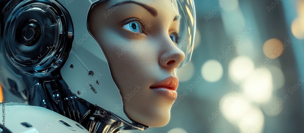 3D computer generated depiction of a woman like robot 3D computer generated depiction of a woman like robot