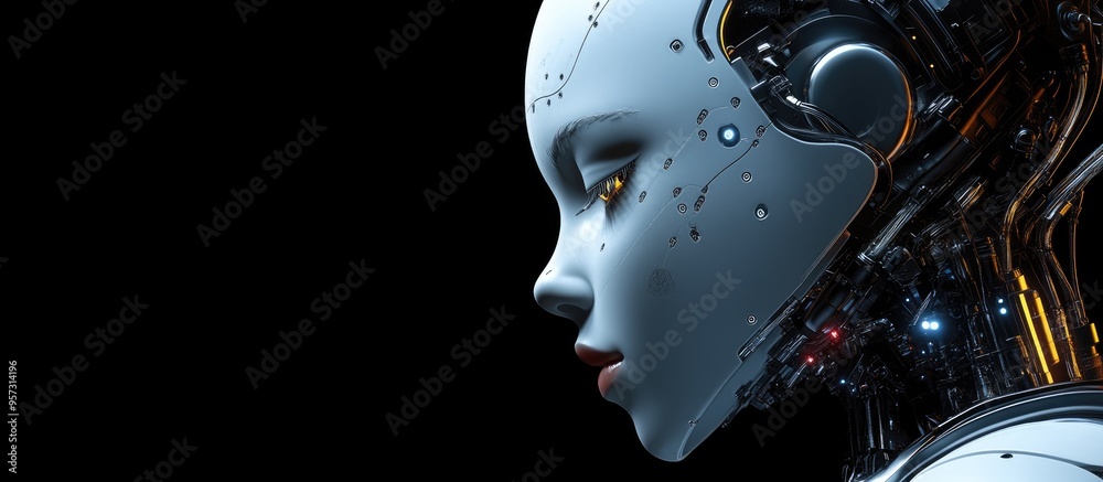 3D computer generated depiction of a woman like robot