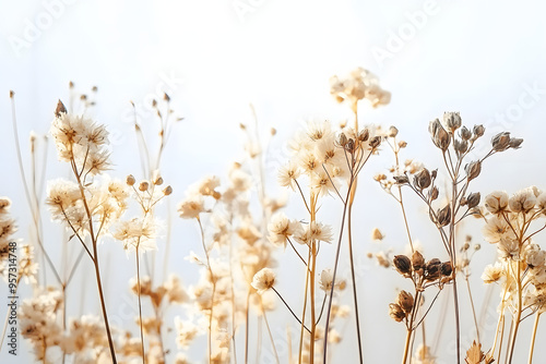 Elegant dried floral nature background