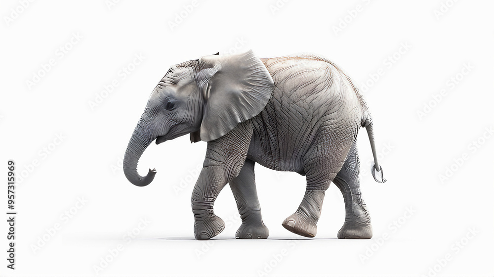 Obraz premium Elephant isolated on white background