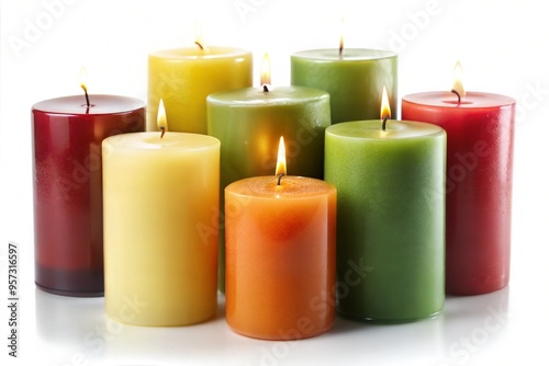 Candles isolated on a pure white background