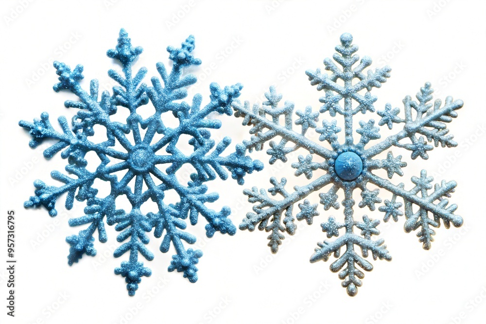 Snowflakes isolated on a pure white background Snowflakes isolated on a pure white background