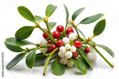 Mistletoe isolated on a pure white background 