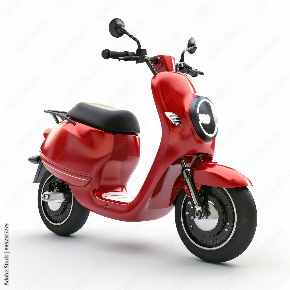 Electric Scooter for Modern Urban Lifestyle. 3D Rendering of Eco-Friendly Ride in City Environment Electric Scooter for Modern Urban Lifestyle. 3D Rendering of Eco-Friendly Ride in City Environment