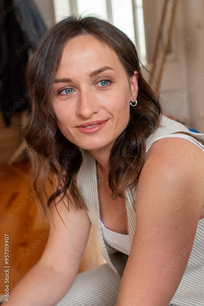 French businesswoman positive and bright portrait French businesswoman positive and bright portrait