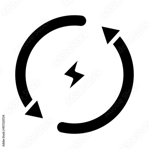 Renewed Energy Vector Glyph Icon Design