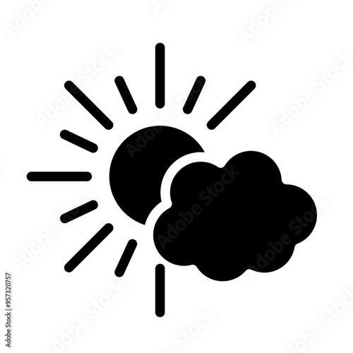Sunny Perspective Vector Glyph Icon Design