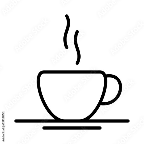 Icono minimalista de una taza de café o té