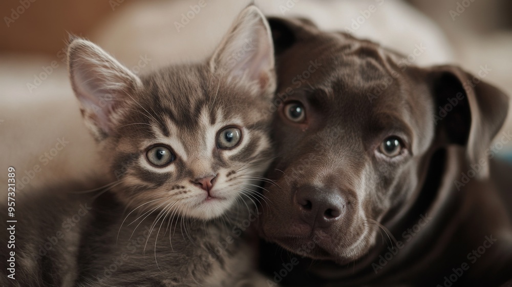 Adorable Cat and Dog Companionship Adorable Cat and Dog Companionship